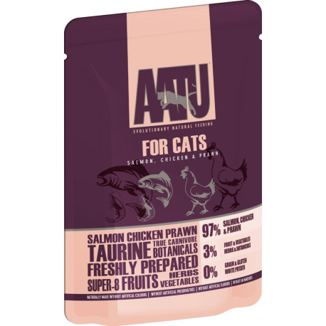 AATU Salmon Chicken & Prawn Wet Cat Food (85g)