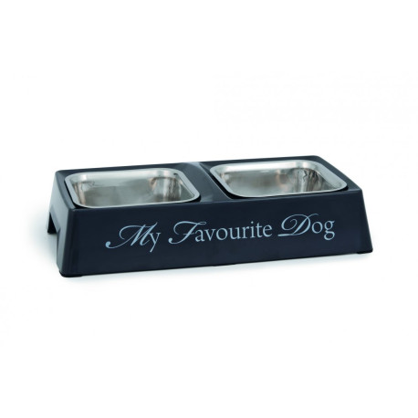 Designed By Lotte Melamine Double Diner My Favourite Dog Grey