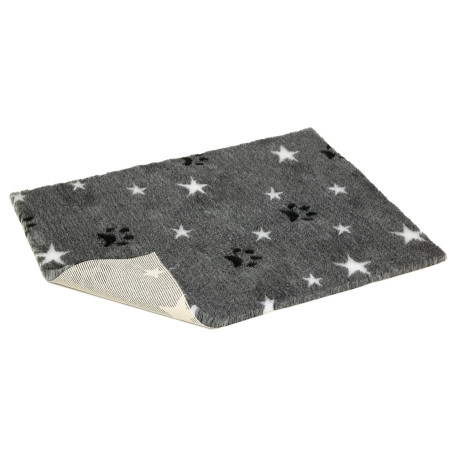 VetBed - Grey with Black Paws and White Stars