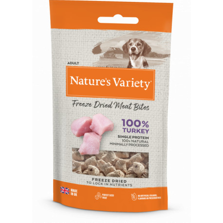 Nature's Variety - Freeze Dried Turkey Meat Bites Dog Treats - 20g