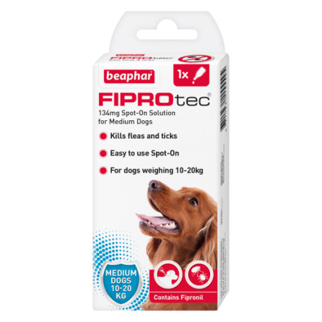 Beaphar Fiprotec - Spot-On Medium Dog Pipette - Flea & Tick Treatment