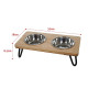 Rosewood - Wooden Double Diner Dog Bowls 350ml