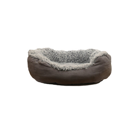 Rosewood - Grey Faux Suede Oval Dog Bed