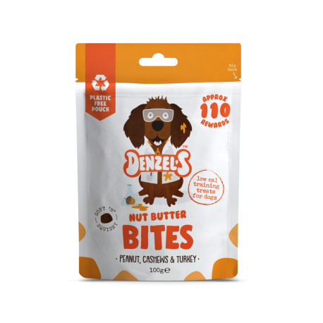 Denzel's - Nut Butter Bites - Peanut Cashews & Turkey Dog Treats