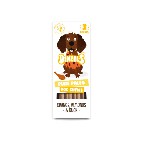 Denzel's - Pure Paleo Orange Almond & Duck - x3 Soft Dog Chews