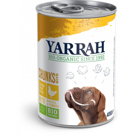 Yarrah Organic Dog Food Chunks Chicken With Nettle & Tomato 12x405g