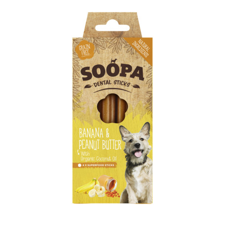 Soopa - Dog Dental Sticks - Banana & Peanut Butter