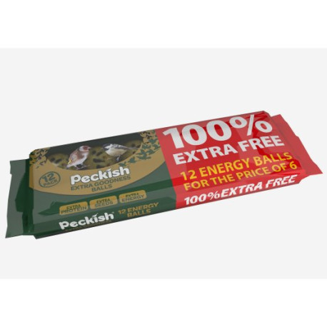 Peckish - Extra Goodness Energy Balls Bird Food x6 (+6 Free)