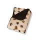 Danish Design - Sherpa Fleece Dog Blanket - Beige/Brown Paw