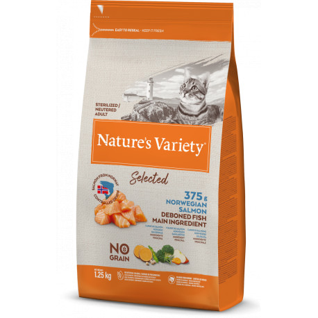 Nature's Variety - Selected Dry Norwegian Salmon - Adult Cat Food - 1.25kg