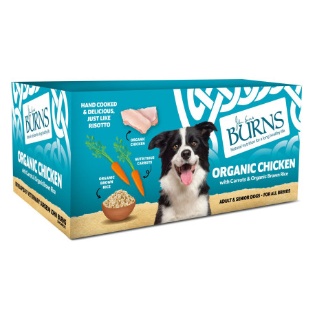 Burns - Organic Chicken with Carrots & Organic Brown Rice - Wet Dog Food