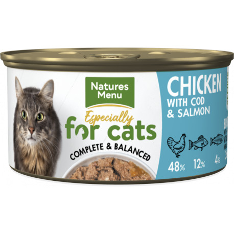 Natures Menu - Senior Chicken With Salmon & Cod - Wet Cat Food - 18x85g Cans