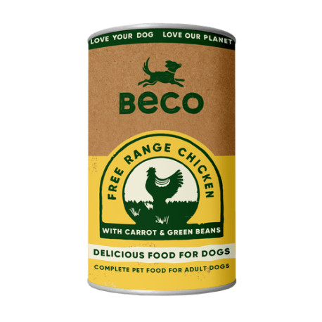 Beco Free Range Chicken with Carrots & Green Beans Wet Adult Dog Food, Complete Recipe