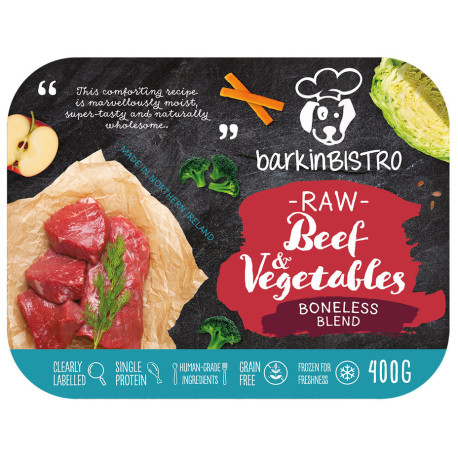 barkinBISTRO - RAW BEEF & VEGETABLES DOG FOOD - 400g