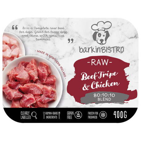 barkinBISTRO - BEEF TRIPE AND CHICKEN RAW DOG FOOD - 400g