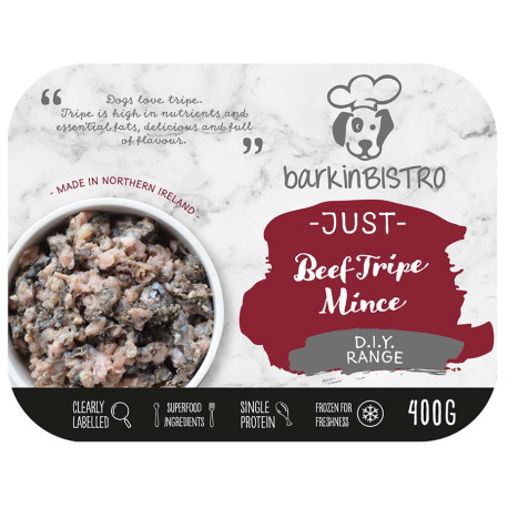 barkinBISTRO - JUST BEEF TRIPE MINCE RAW DOG FOOD - 1kg