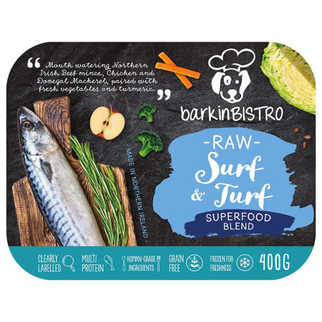 barkinBISTRO - RAW SURF & TURF DOG FOOD - 400g