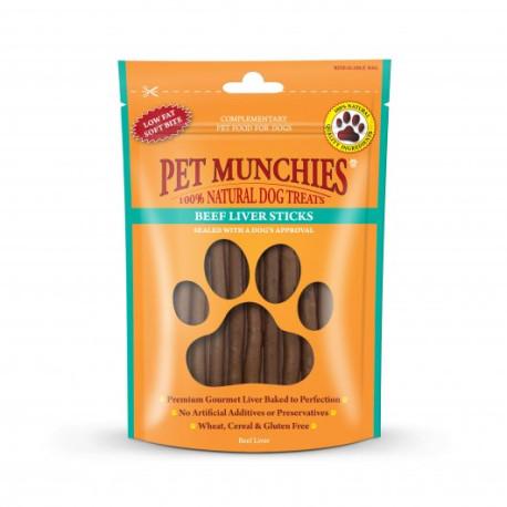 Pet Munchies Beef Liver Sticks Dog Treats  90g