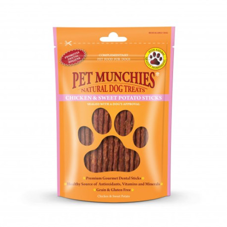 Pet Munchies Chicken & Sweet Potato Dental Sticks 90g