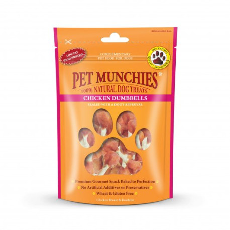 Pet Munchies Chicken Breast & Rawhide Dumbbells