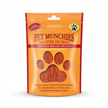 Pet Munchies Chicken Breast Fillets Dog Treats  100g