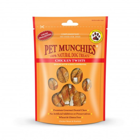 Pet Munchies Chicken Twists Dog Treats  80g