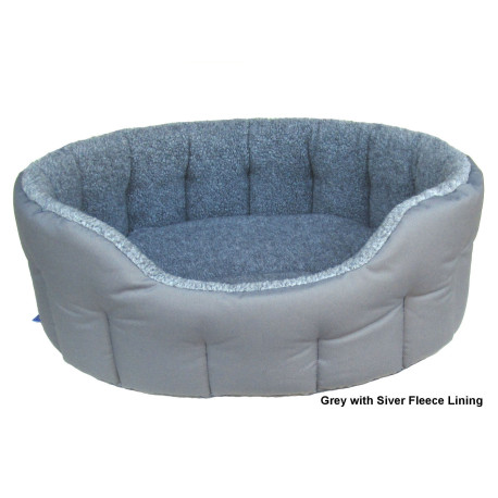 P&L Premium Oval Bolster Style Heavy Duty Fleece Lined Machine Washable Dog Bed