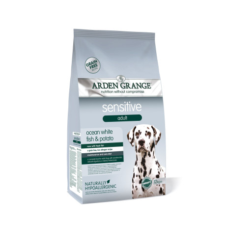 Arden Grange with White Fish & Potato Sensitive Adult Dog Food 12kg