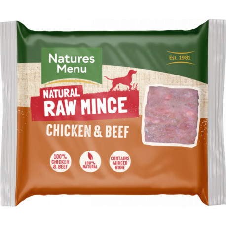 Natures Menu - Just Chicken & Beef Raw Mince Dog Food (Frozen) 400g