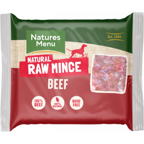 Natures Menu - Just Beef Raw Mince Dog Food (Frozen) 400g