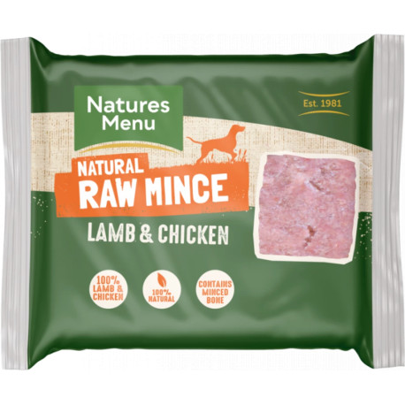 Natures Menu - Just Lamb & Chicken Raw Mince Dog Food (Frozen) 400g