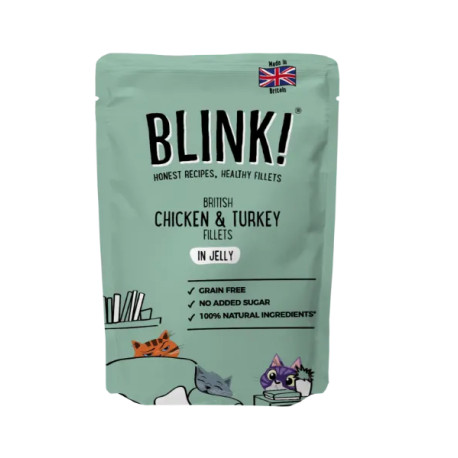 Blink Roasted Chicken & Juicy Turkey Cat Food Pouch 85g