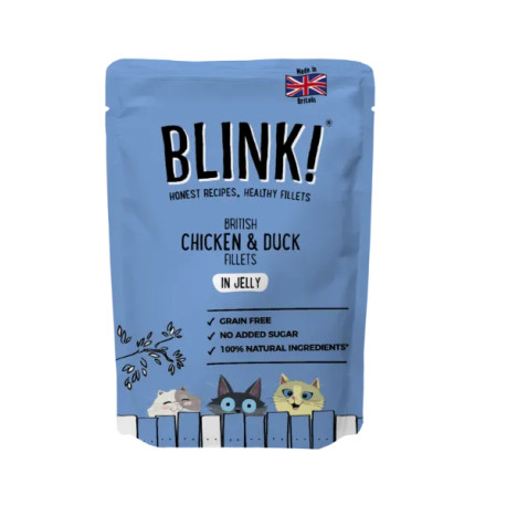 Blink Roasted Chicken & Tender Duck  Cat Food Pouch 85g