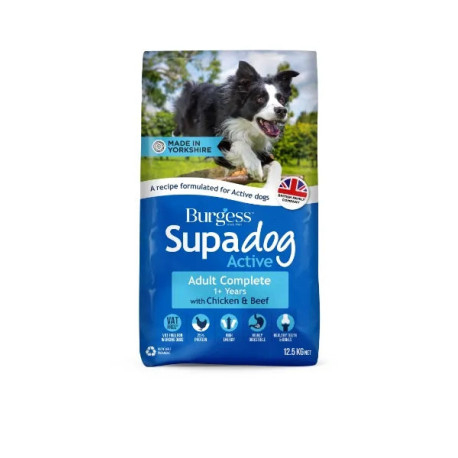 Burgess Supadog Active Dry Dog Food Chicken And Beef 12.5kg