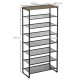 8-Tier Shoe Rack, Shoe Storage Organizer with Mesh Shelves, Free Standing Shoe Shelf Stand for 21-24 Pairs of Shoes for Entryway