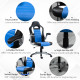 Computer Gaming Chair, Office Desk Swivel Chair, PU Leather Racing Chair with 90° Flip-up Armrest, Adjustable Height and Rolling