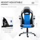 Computer Gaming Chair, Office Desk Swivel Chair, PU Leather Racing Chair with 90° Flip-up Armrest, Adjustable Height and Rolling