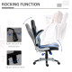 Computer Gaming Chair, Office Desk Swivel Chair, PU Leather Racing Chair with 90° Flip-up Armrest, Adjustable Height and Rolling