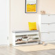 Shoe Storage Bench with Flip Drawers, Shoe Cabinet with Seat Cushion and Adjustable Shelf for Hallway, Entryway, Living Room, Be