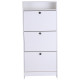 Shoe Storage Cabinet Footwear Organiser Rack Hallway Space-saving w/ 3 Drawers -White