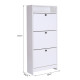 Shoe Storage Cabinet Footwear Organiser Rack Hallway Space-saving w/ 3 Drawers -White