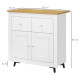 Sideboard Storage Cabinet, Modern Kitchen Cupboard with Double Doors and Drawers for Dining Room, Living Room and Entryway, Whit