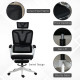 Vinsetto Ergonomic Office Chair, High Back Desk Chair, Reclining Mesh Computer Chair with Adjustable Headrest, Lumbar Support, F