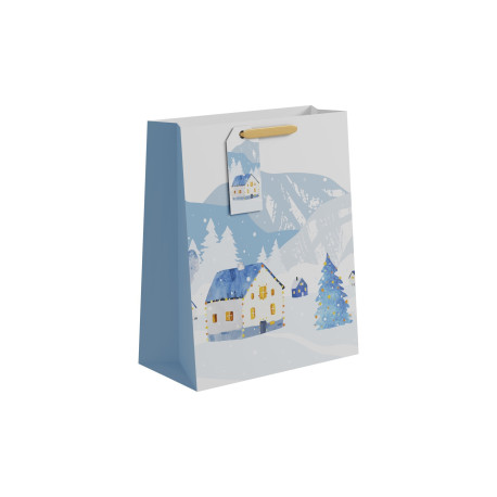 Snowy House Scene Gift Bag (Large)