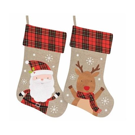 Plush Tartan Christmas Stocking (Assorted)