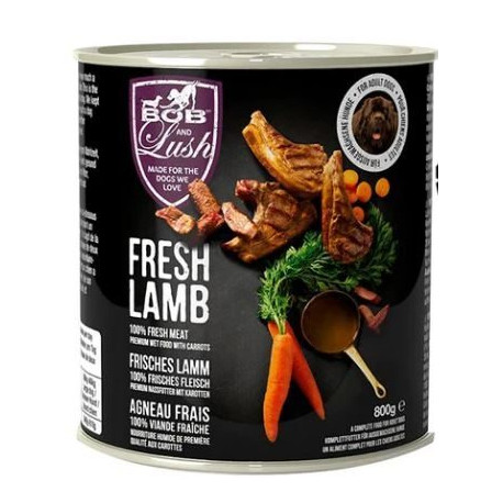 Bob and Lush Grain-free Adult Wet Dog Food in Tin - Lamb 6x800g