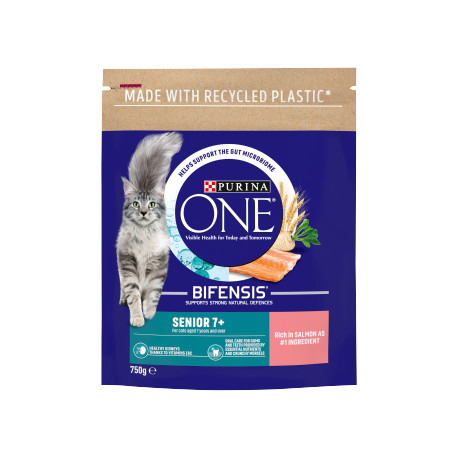 Purina ONE 7+ Dry Cat Food Rich in Salmon 750g