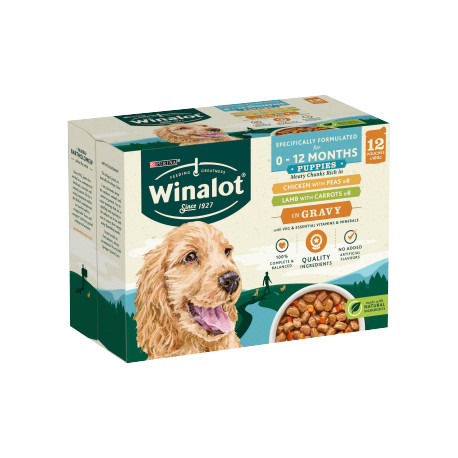 Winalot Puppy Mixed in Gravy Wet Dog Food Pouches 12x100g