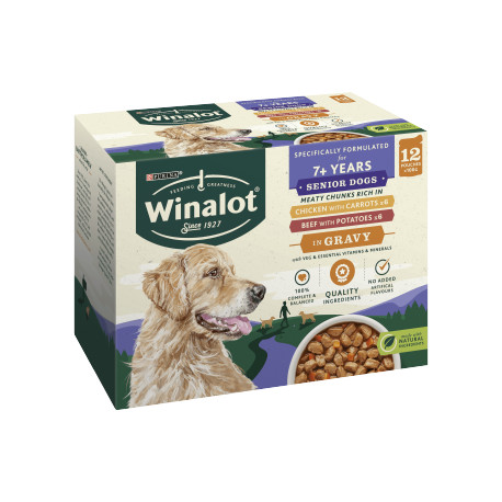 Winalot Senior Mixed in Gravy Wet Dog Food Pouches 12x100g