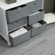 Chests of Drawer, Fabric Dresser Storage Cabinet with 6 Drawers for Bedroom, Living Room and Hallway, White and Grey